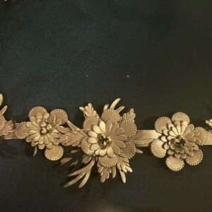 Gold Floral Leather Trimming with Intricate Design 5yd for $16